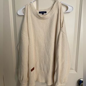 -dream colored simply southern sweater with cut out shoulders